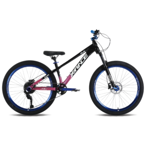 BICICLETA X-RACE APEX STUNT SHIMANO 9V. H. SUSPENSIÓN 26" NEGRA/ROSA