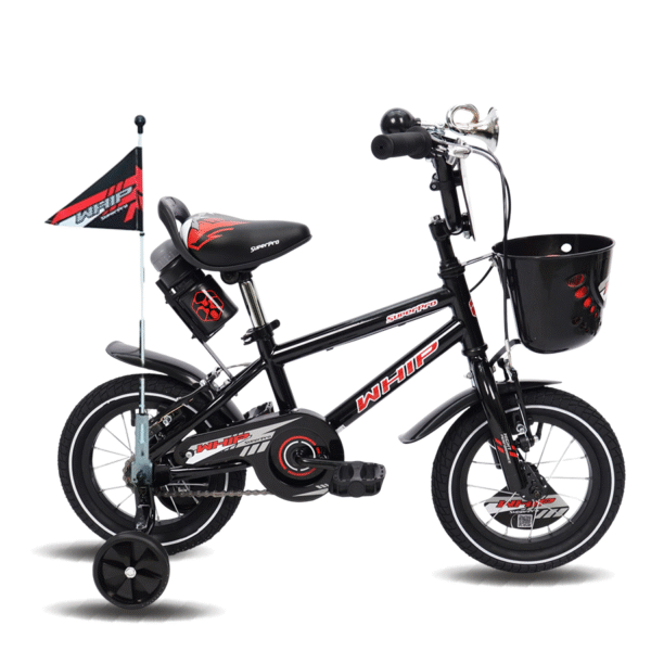 BICICLETA 12 SUPER PRO INFANTIL WHIP NIÑO NEGRA/ROJA