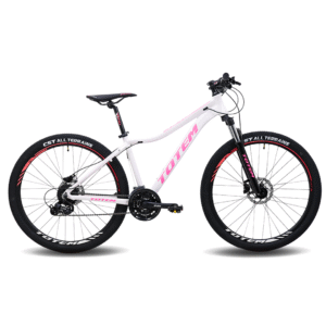 BICICLETA TOTEM TOURNEY 8V FRENOS HIDRÁULICOS H. BLOQUEO 27.5 BLANCA